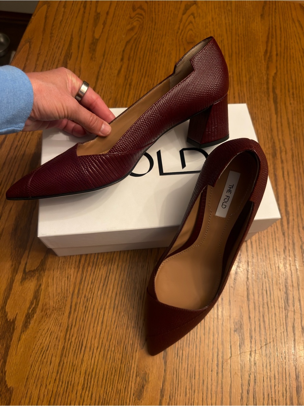 The Fold - Saturnia Lizard - Embossed Leather - Burgundy